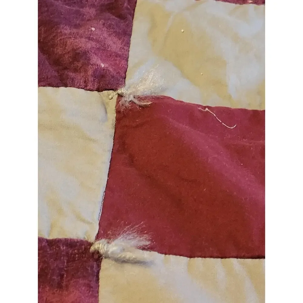 Patchwork Throw Lap Blanket Quilted Granny Square Cottage Home Decor 47.5
